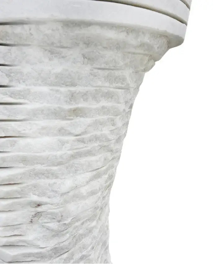 Carrara White Marble Hand-Carved Designer Pedestal Sink - 16x16x36 by GobekDesign