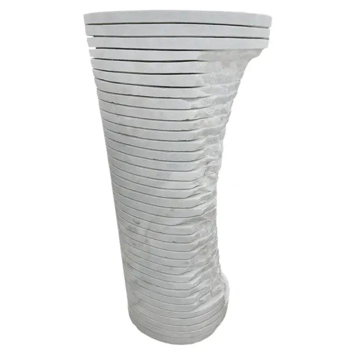 Carrara White Marble Hand-Carved Designer Pedestal Sink - 16x16x36 by GobekDesign
