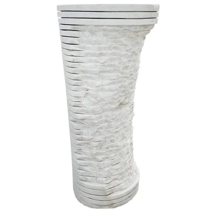 Carrara White Marble Hand-Carved Designer Pedestal Sink - 16x16x36 by GobekDesign