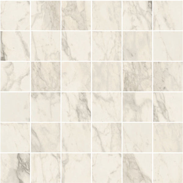 Carrara Select 2.0 Calacatta Renoire Honed 2x2 Marble Look Porcelain Mosaics 12x12