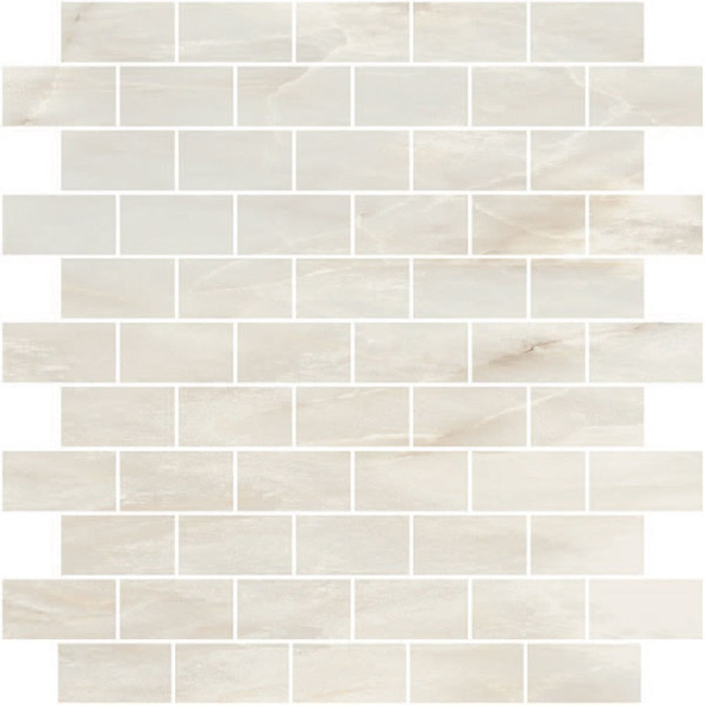 Carrara Select 2.0 Onyx Grey Honed 1x2 Brick Marble Look Porcelain Mosaics 12x12 mosaic sheet