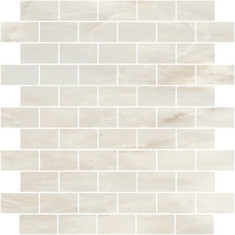 Carrara Select 2.0 Onyx Grey Honed 1x2 Brick Marble Look Porcelain Mosaics 12x12 mosaic sheet