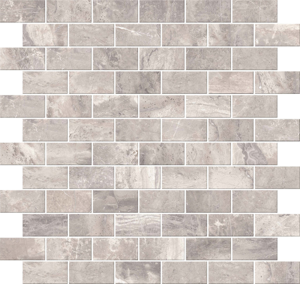 Carrara Select 2.0 Romano Greige Honed 1x2 Brick Marble Look Porcelain Mosaics 12x12 mosaic sheet