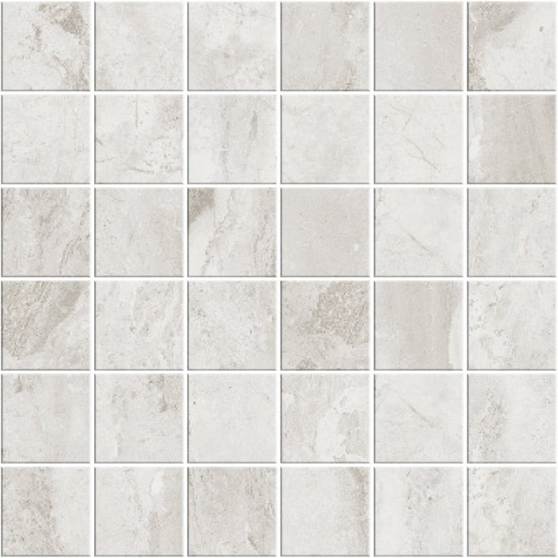 Carrara Select 2.0 Romano White Honed 2x2 Marble Look Porcelain Mosaics 12x12 mosaic sheet
