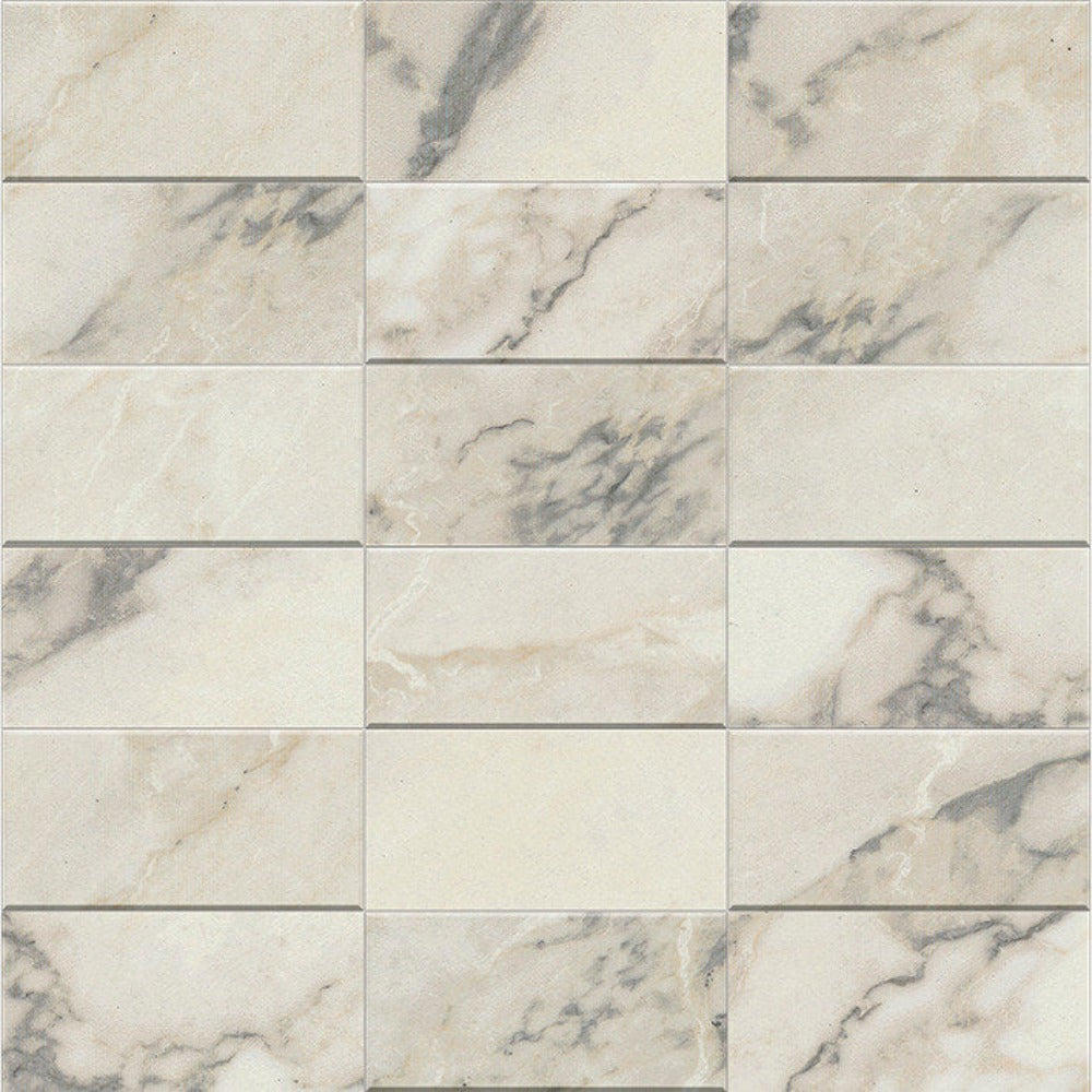 Carrara Select Arabescato Honed Demetra Marble Look Porcelain Mosaics 12x12 mosaic sheet