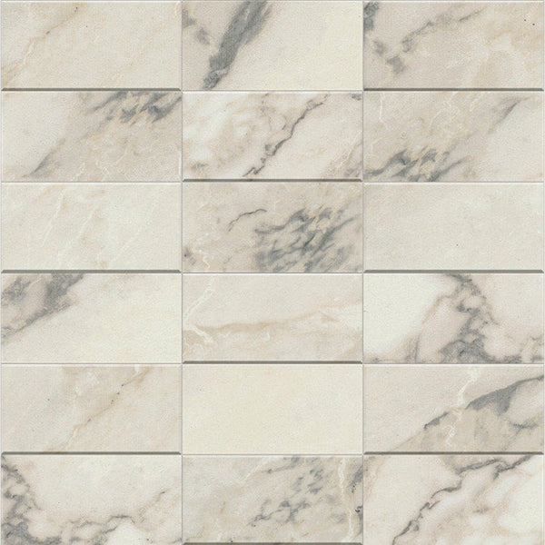 Carrara Select Arabescato Honed Demetra Marble Look Porcelain Mosaics 12x12
