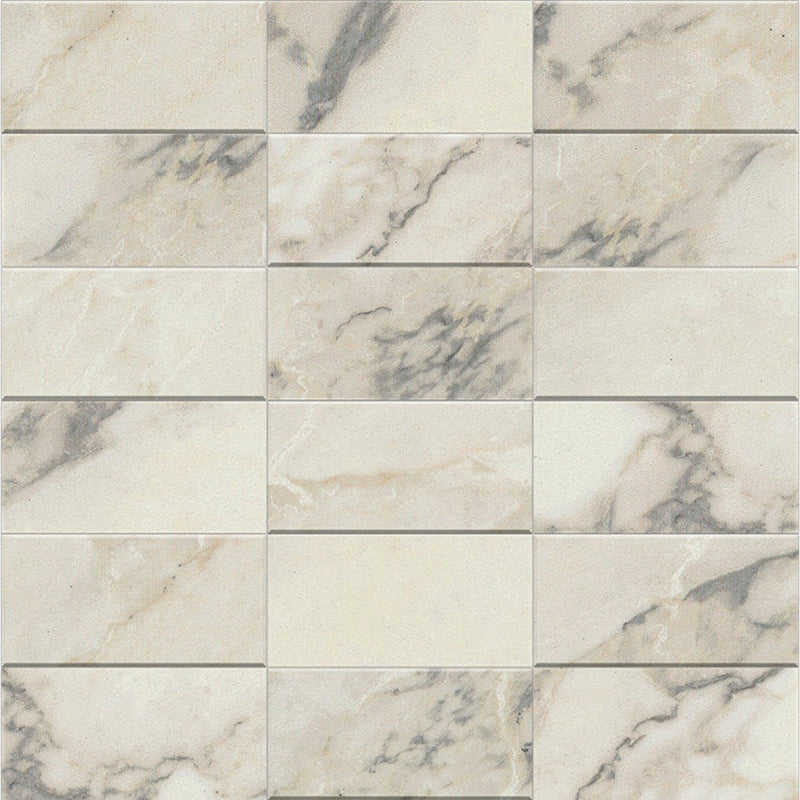 Carrara Select Arabescato Honed Demetra Marble Look Porcelain Mosaics 12x12 mosaic sheet