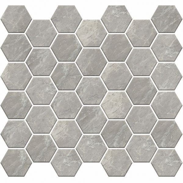 Carrara Select Blu Honed 2x2 Hexagon Marble Look Porcelain Mosaics 12x12