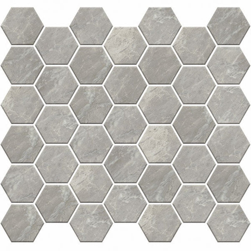 Carrara Select Blu Honed 2x2 Hexagon Marble Look Porcelain Mosaics 12x12 mosaic sheet