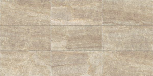 Carrara Select Paonazzo Polished Marble Look Bullnose Porcelain Trim 4x24, several pieces laid together