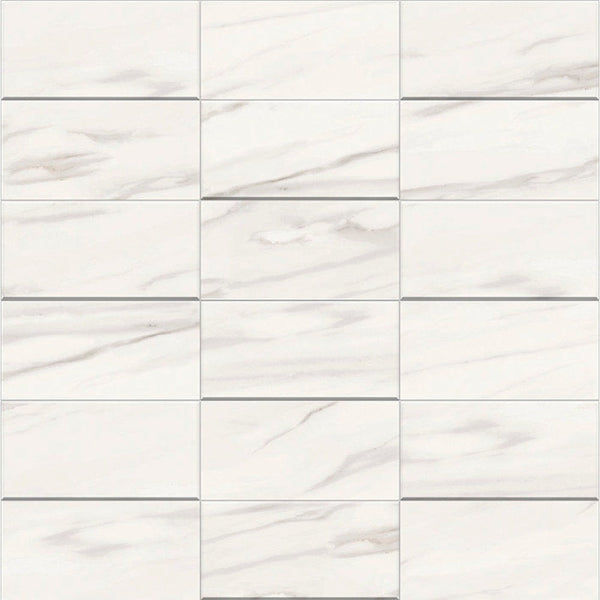 Carrara Select Venato Honed Demetra Marble Look Porcelain Mosaics 12x12