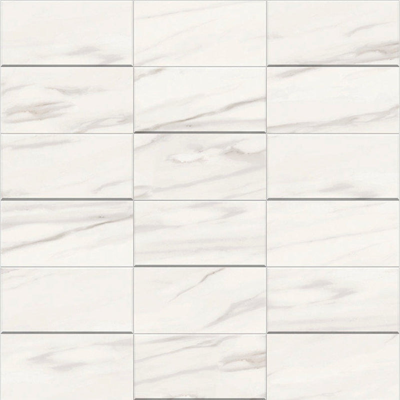 Carrara Select Venato Honed Demetra Marble Look Porcelain Mosaics 12x12 mosaic sheet