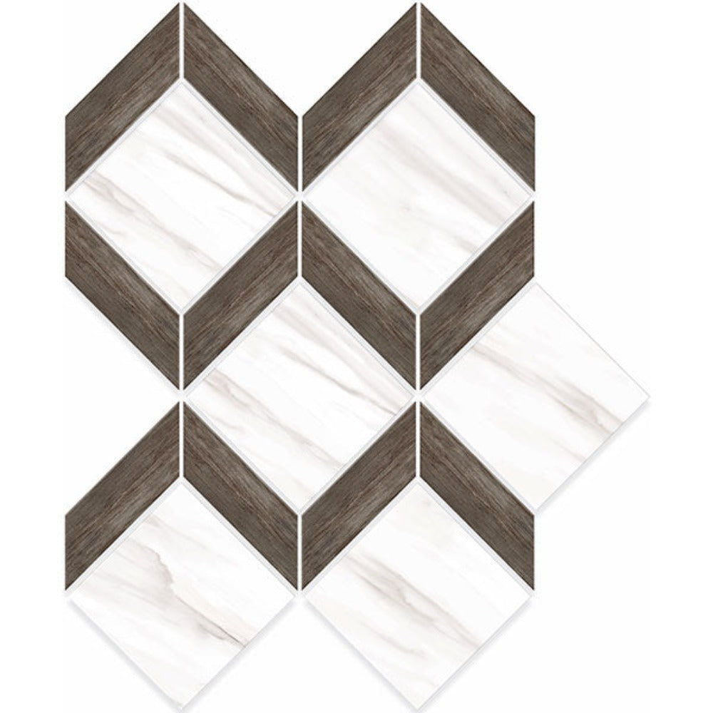 Carrara Select Venato Honed Tiziano Marble Look Porcelain Mosaics 10x12 mosaic sheet