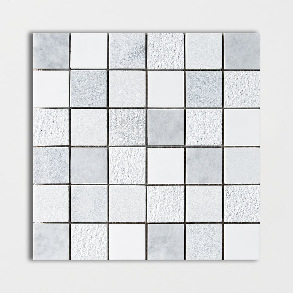 Carrara T&Amp;Dolomite&Amp;Allure Textured 2x2 Marble Mosaics 12x12 Marble Textured 12x12 Mosaics