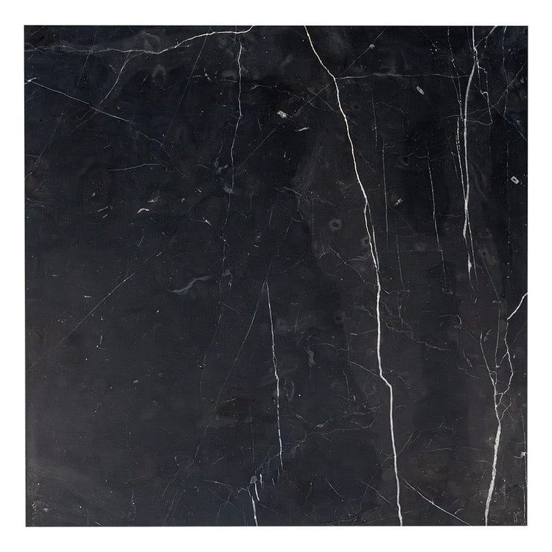 Black, Carrara T Honed Checkerboard Pattern Marble Tiles 12x12 Marble Honed 12x12 Tiles — 1