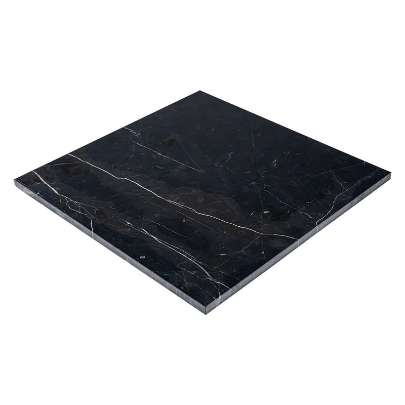 Black, Carrara T Honed Checkerboard Pattern Marble Tiles 12x12 Marble Honed 12x12 Tiles — 2