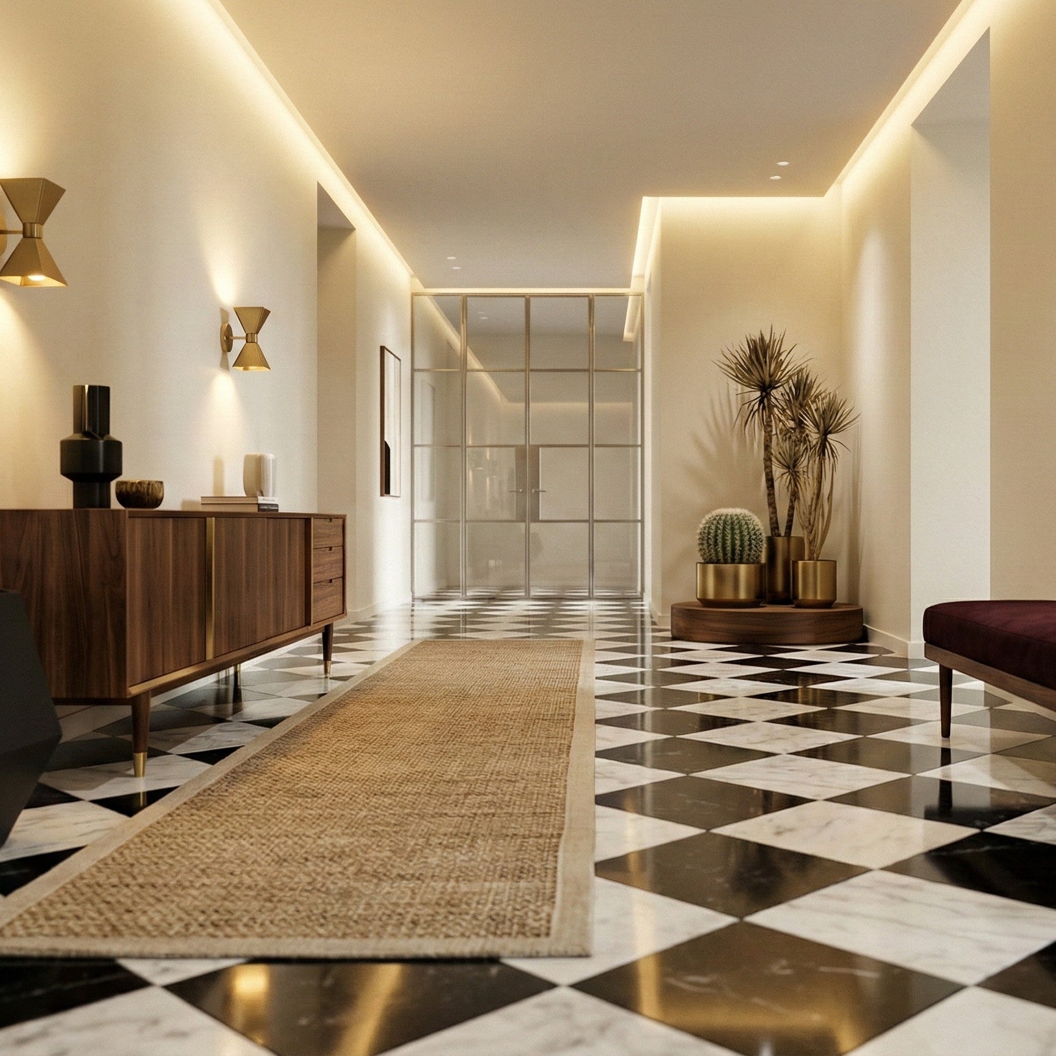 Black, Carrara T Polished Checkerboard Pattern Marble Tiles 18x18 Marble Polished 18x18 Tiles — 2