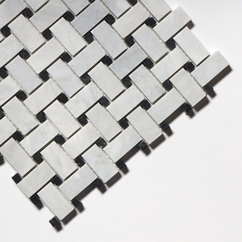 Carrara T Honed Basket Weave Marble Mosaics 12x12 Marble Honed 12x12 Mosaics — 3
