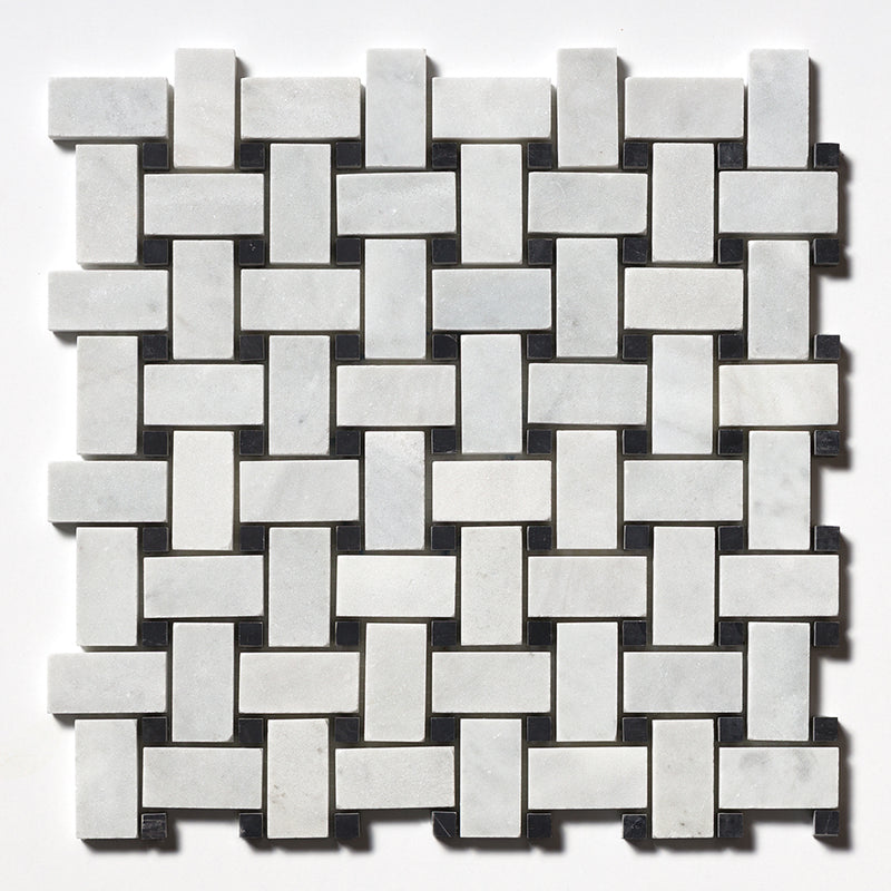 Carrara T Honed Basket Weave Marble Mosaics 12x12 Marble Honed 12x12 Mosaics