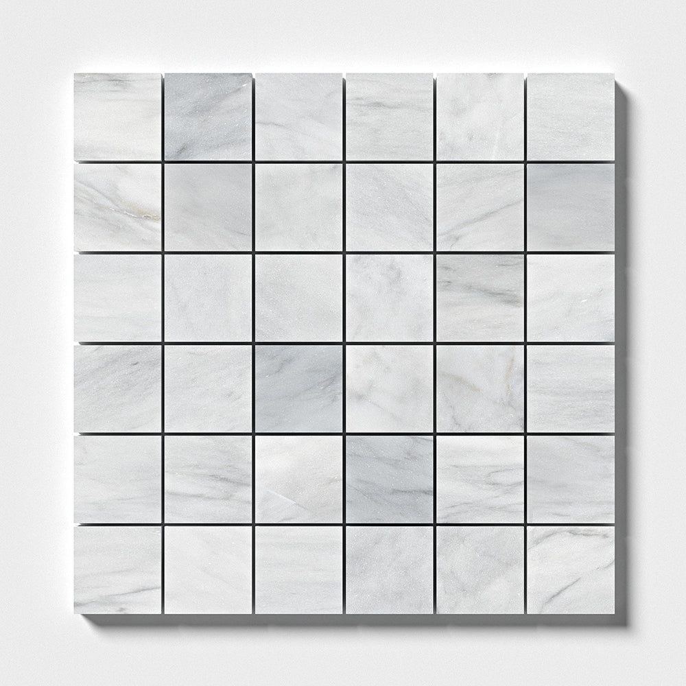 Carrara T Honed 2x2 Marble Mosaics 12x12 Marble Honed 12x12 Mosaics