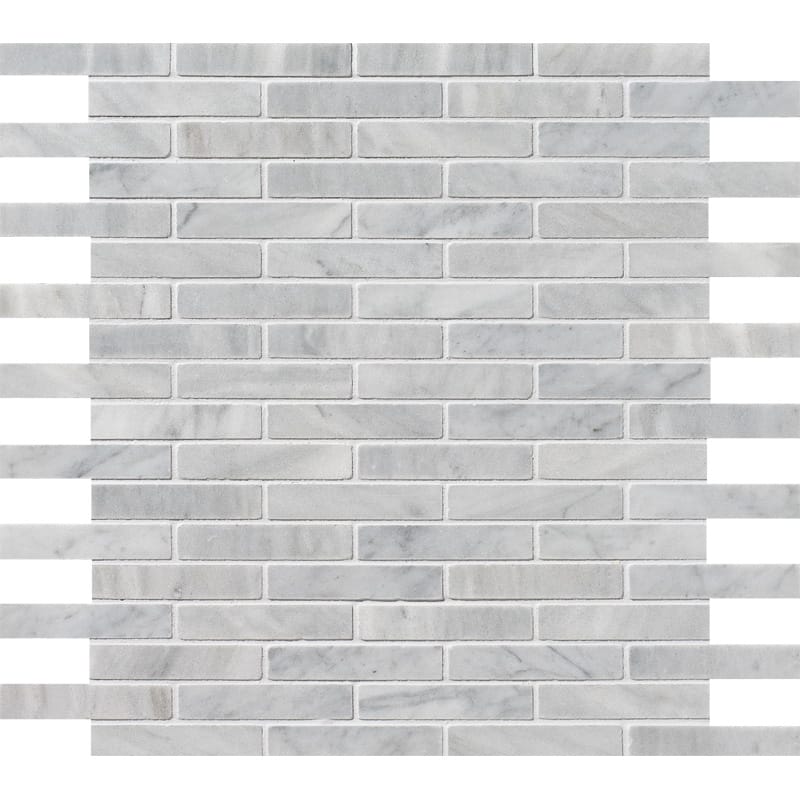 Carrara T Honed 5/8x3 Marble Mosaics 12x12 Marble Honed 12x12 Mosaics