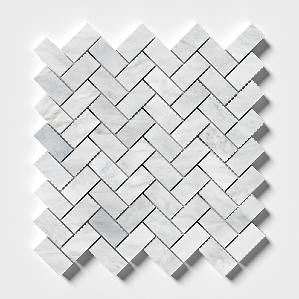 Carrara T Honed Herringbone Marble Mosaics 12 1/8x13 3/8 Marble Honed 12x12 Mosaics