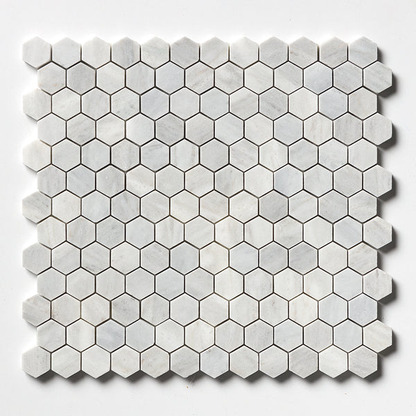 Carrara T Honed Hexagon 1x1 Marble Mosaics 11 1/2x12 1/4