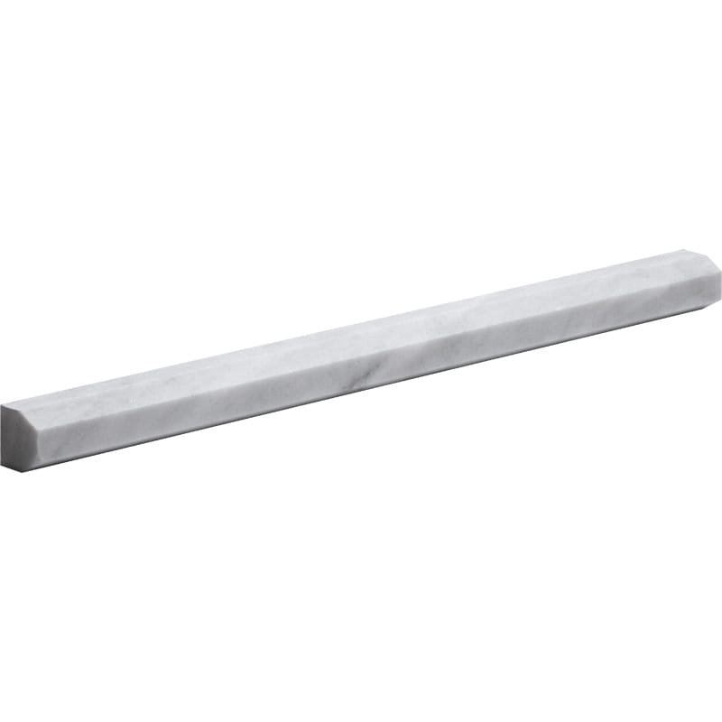 Carrara T Honed Pencil Liner Marble Moldings 1/2x12 Marble Honed 2x12 Moldings
