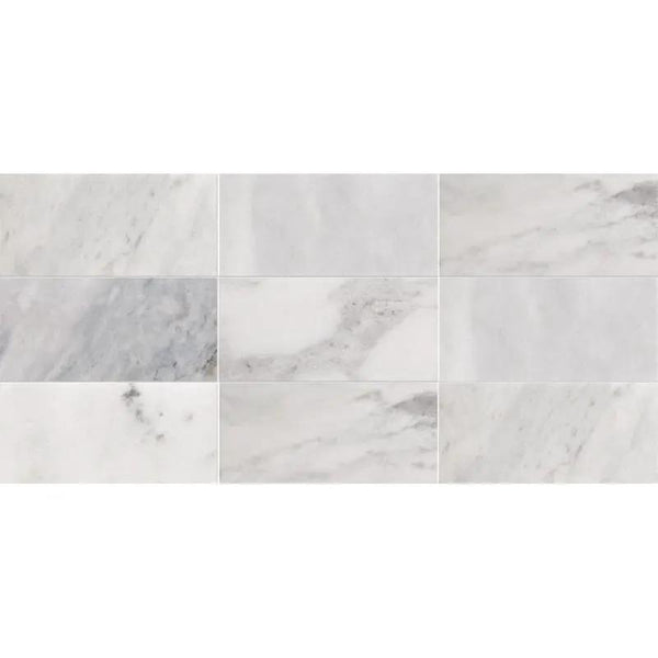 Carrara T Honed Subway On Mesh 2 3/4x5 1/2 Marble Mosaics 8 7/16x16 11/16
