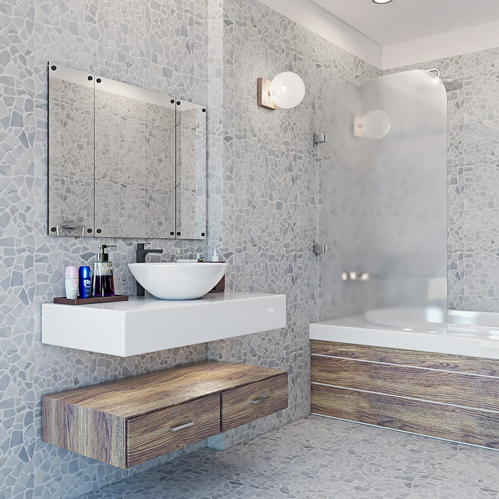 Carrara T Multi Finish Palladian Marble Mosaics 12x12 Marble Multi Finish 12x12 Mosaics — 2