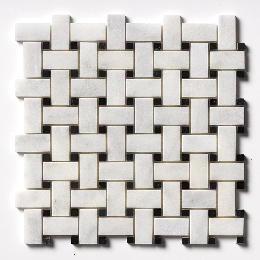 Carrara T Polished Basket Weave Marble Mosaics 12x12 Marble Polished 12x12 Mosaics