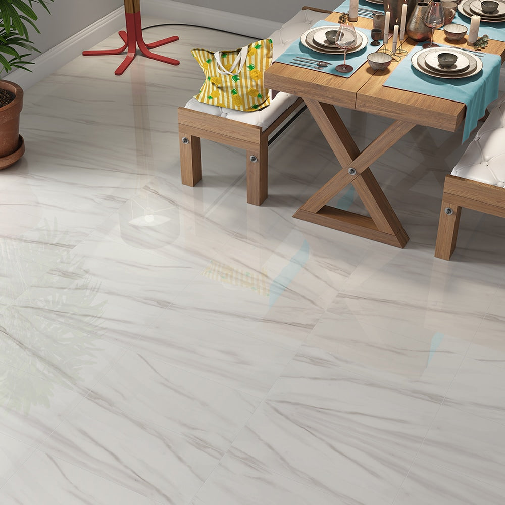 Carrara Venato Semi Polished Marble Look Porcelain Tiles 12x24 Porcelain Semi Polished 12x24 Tiles — 2