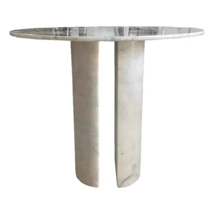 Carrara White Marble End Table with Marble Legs Polished 18x22 by GobekDesign