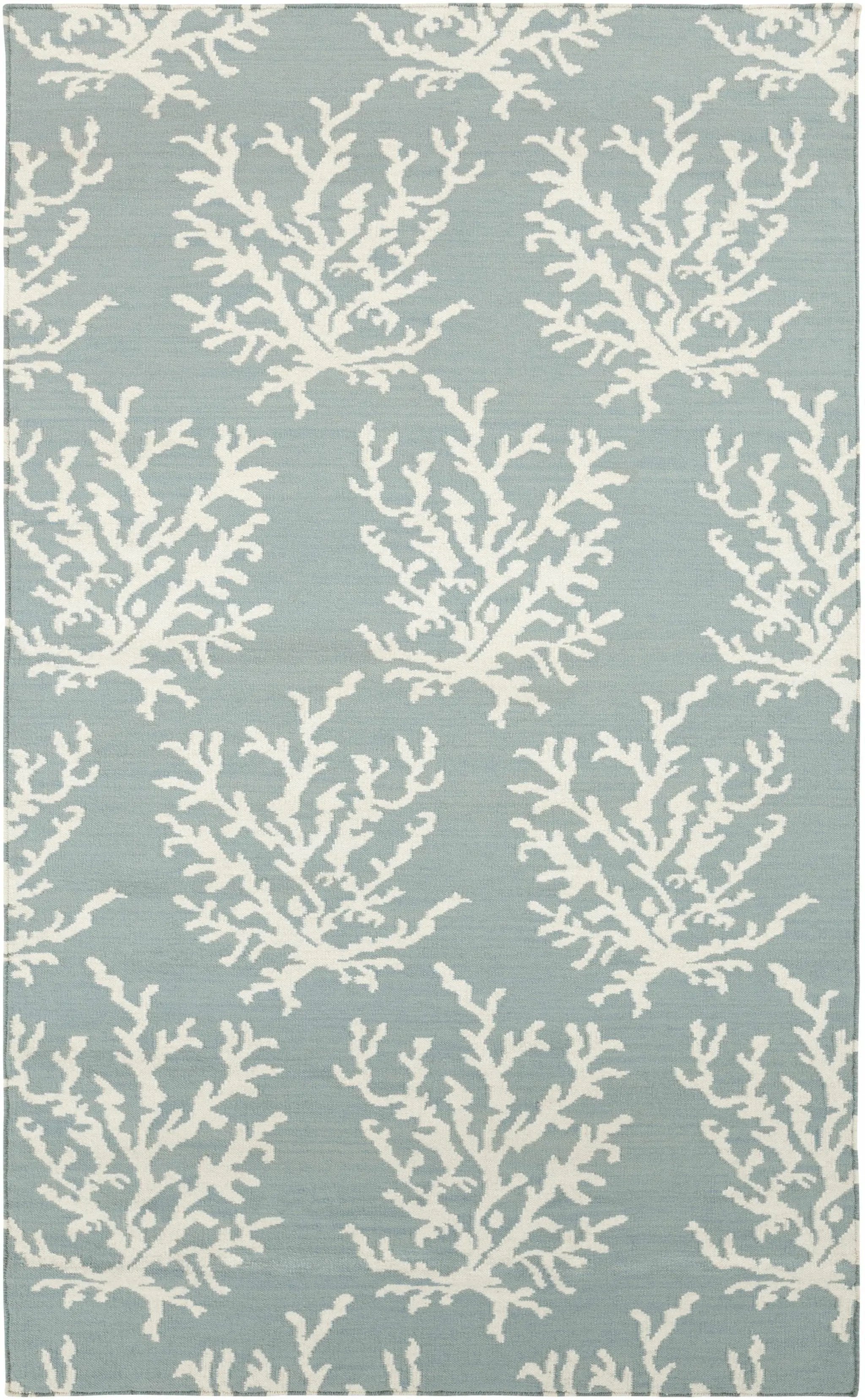 Carversville Ice Blue Botanical Wool Rug - Clearance by Boutique Rugs