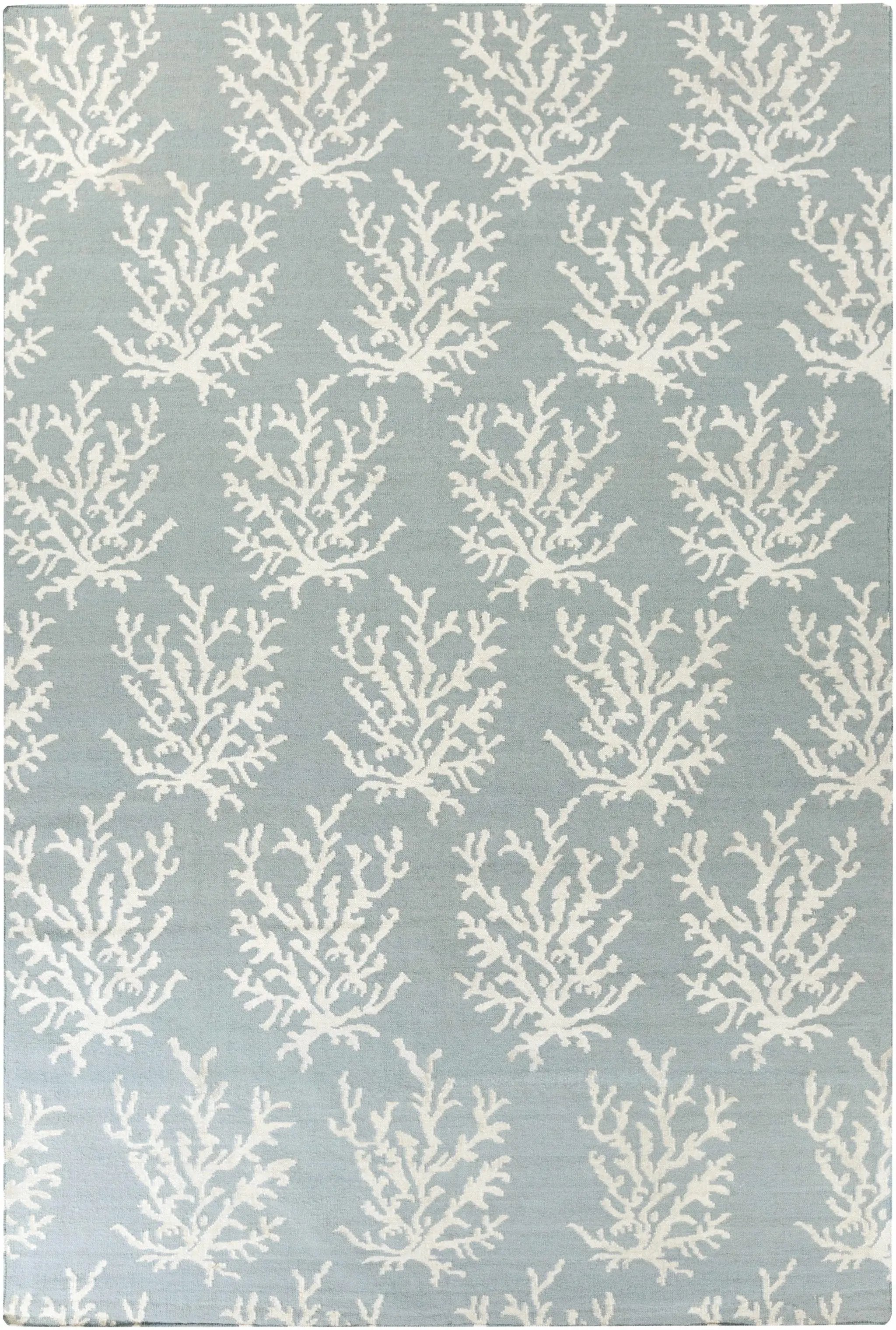 Carversville Ice Blue Botanical Wool Rug - Clearance by Boutique Rugs