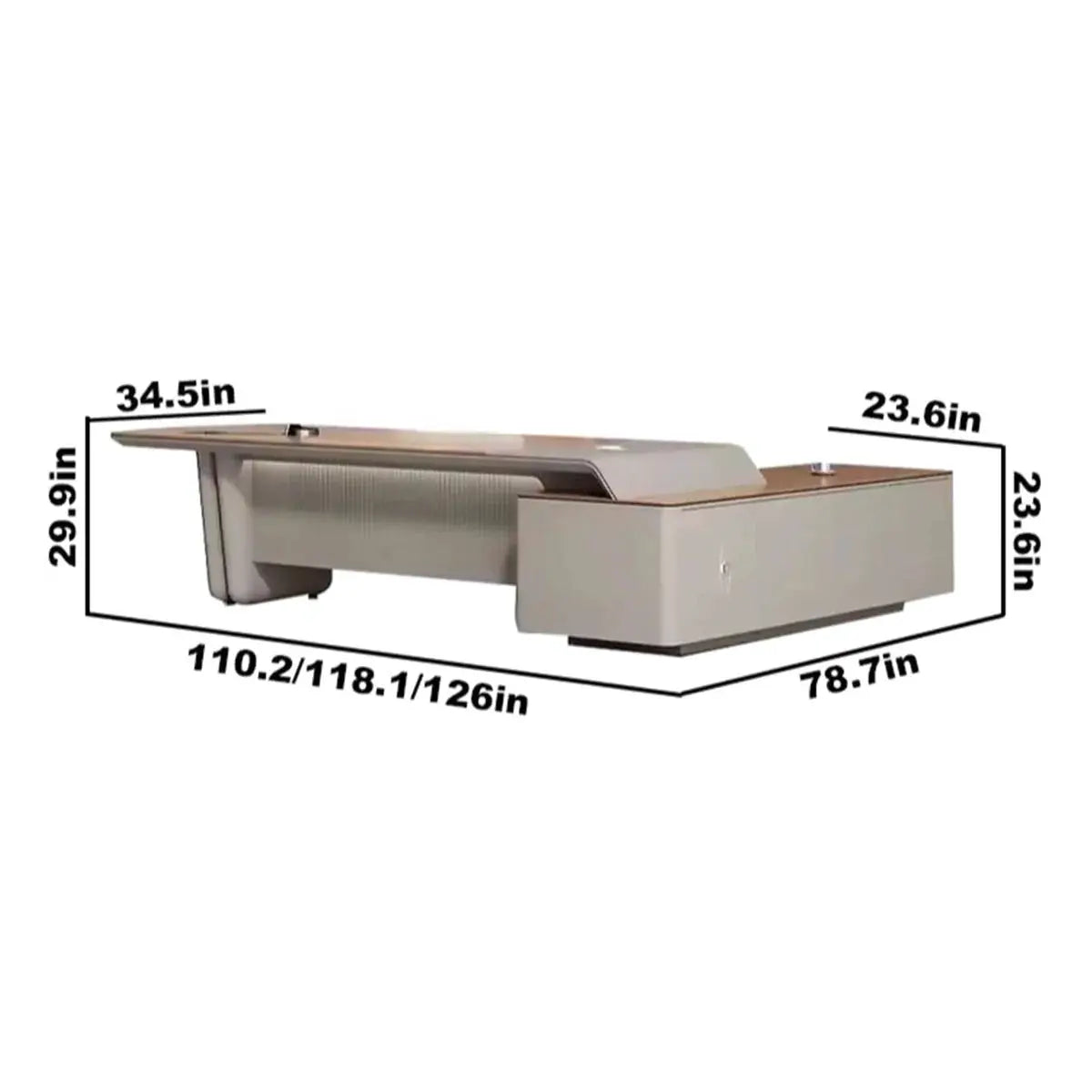 Caster · Modern L-Shaped Executive Desk by Arc Grove