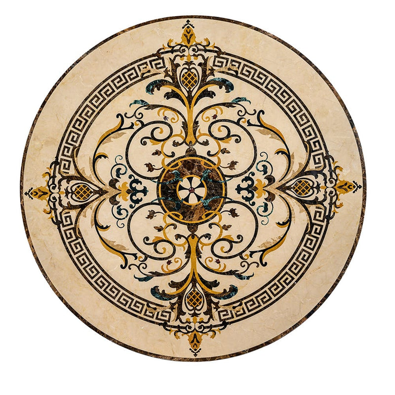 Cassina Multi Finish Round Marble Medallions 48x48 Marble Multi Finish 48x48 Medallions