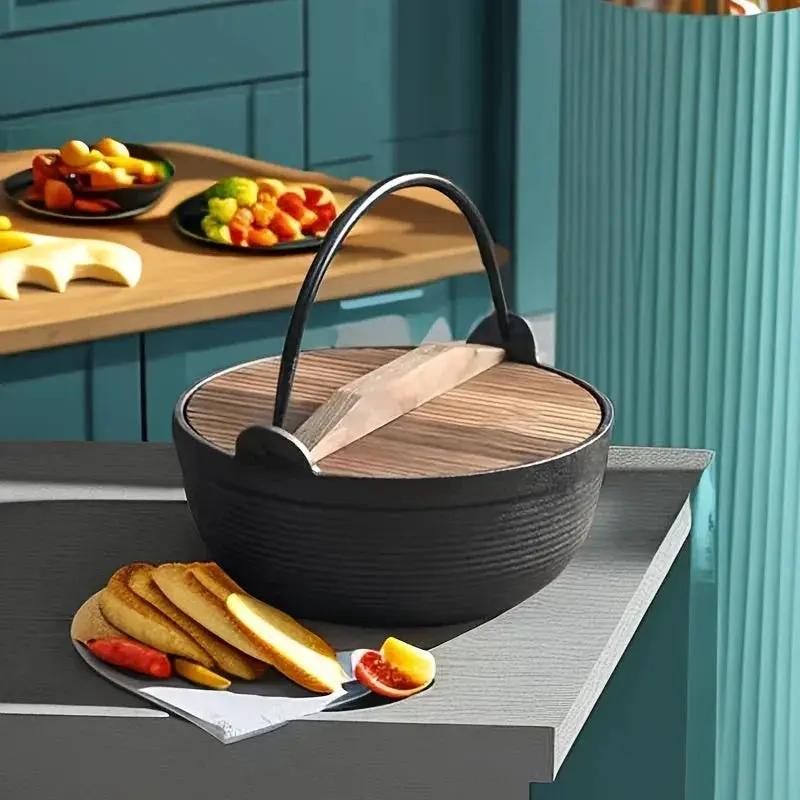 Cast Iron Dutch Oven with Lid - Non-Stick, Thick-Walled, Perfect for Camping, Outdoor Cooking, and Japanese Hot Pot (Nabe) - Ideal for Thanksgiving, Christmas, Halloween, Valentine'S Day, Easter, Camping Gear|Sturdy Handle|Du by House Of Avana