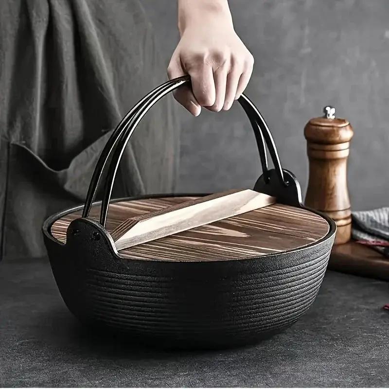 Cast Iron Dutch Oven with Lid - Non-Stick, Thick-Walled, Perfect for Camping, Outdoor Cooking, and Japanese Hot Pot (Nabe) - Ideal for Thanksgiving, Christmas, Halloween, Valentine'S Day, Easter, Camping Gear|Sturdy Handle|Du by House Of Avana