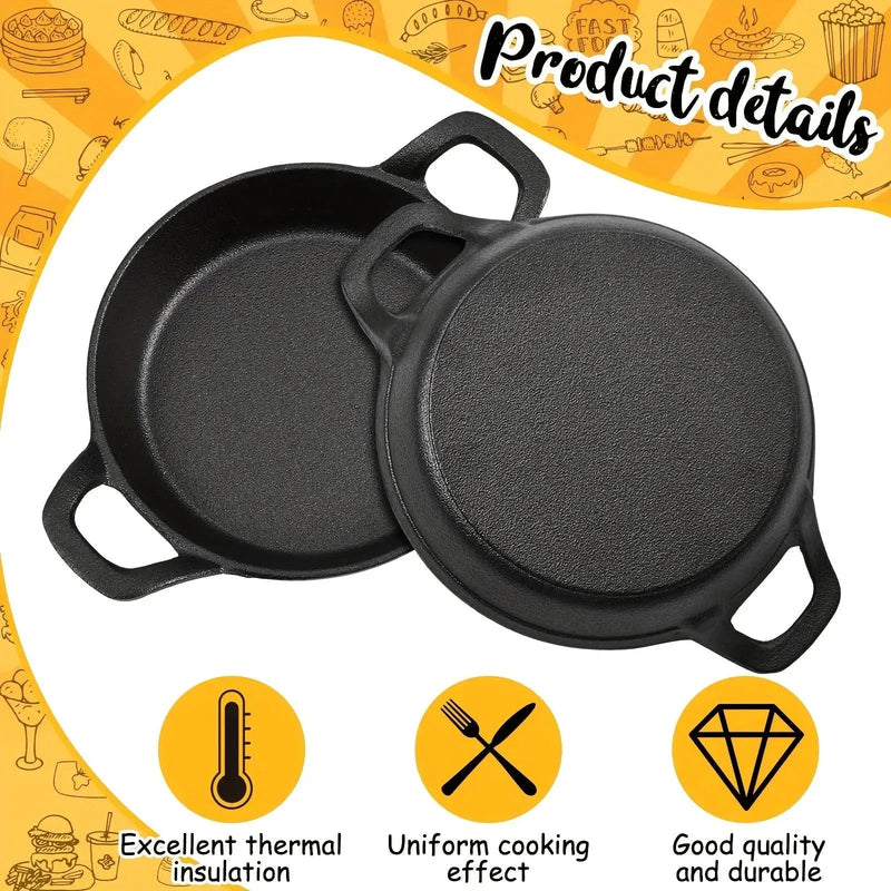 Cast Iron Mini Skillets 6.3 Inch 6 Pack Black Oven Safe Set by House Of Avana