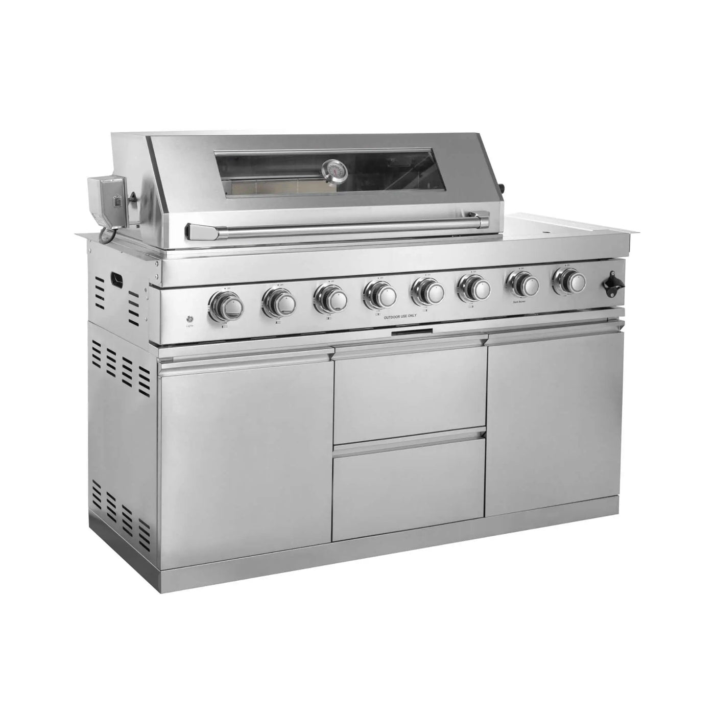 Castelle Flame Montclair 58-Inch 6-Burner 96K BTU Gas Outdoor Liquid Propane Grill Island With Wine Cooler And Rotisserie (SAK31642) by SAKSBY WHOLESALE