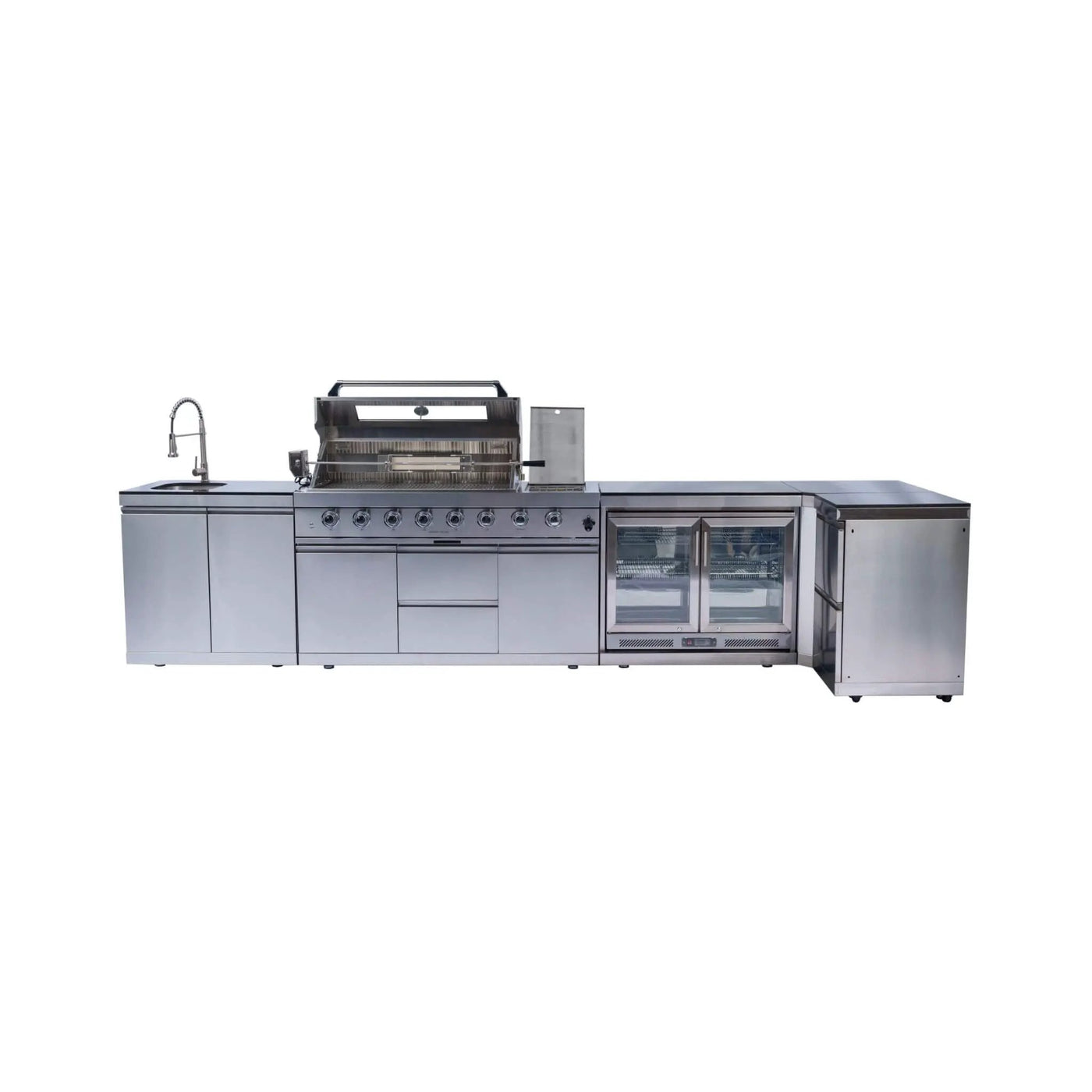 Castelle Flame Montclair 58-Inch 6-Burner 96K BTU Gas Outdoor Liquid Propane Grill Island With Wine Cooler And Rotisserie (SAK31642) by SAKSBY WHOLESALE
