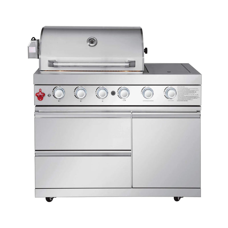 Castelle Flame Deluxe 4-Burner 72000 BTU Stainless Steel Liquid Propane Grill Island (SAK31425) by SAKSBY WHOLESALE