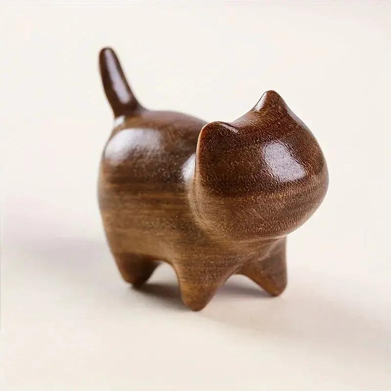 Cat Pen Holder - Solid Wood Desk Organizer by House Of Avana