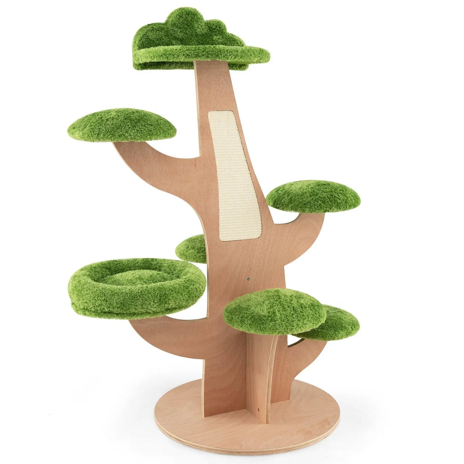 50 Inch Pine Shape Cat Tree for Indoor Cats with Sisal Scratching Board-Green by DirectDeals