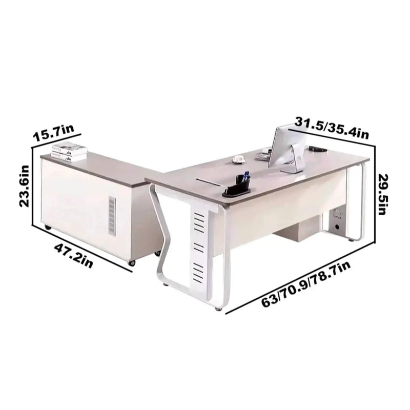 Eszti · Executive Desk w/ Mobile Storage by Arc Grove