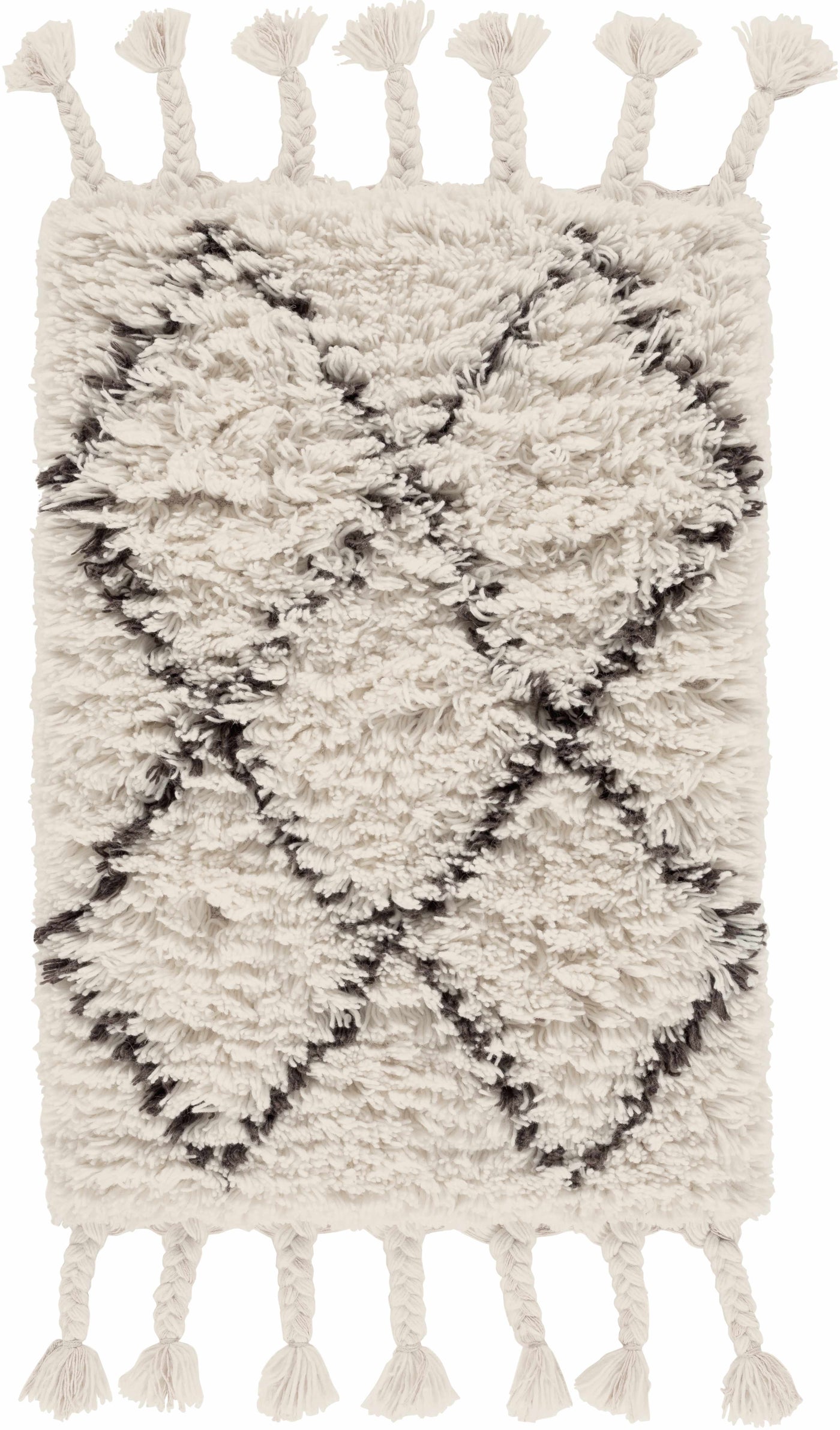 Catoosa White/Black Trellis Wool Rug - Clearance by Boutique Rugs