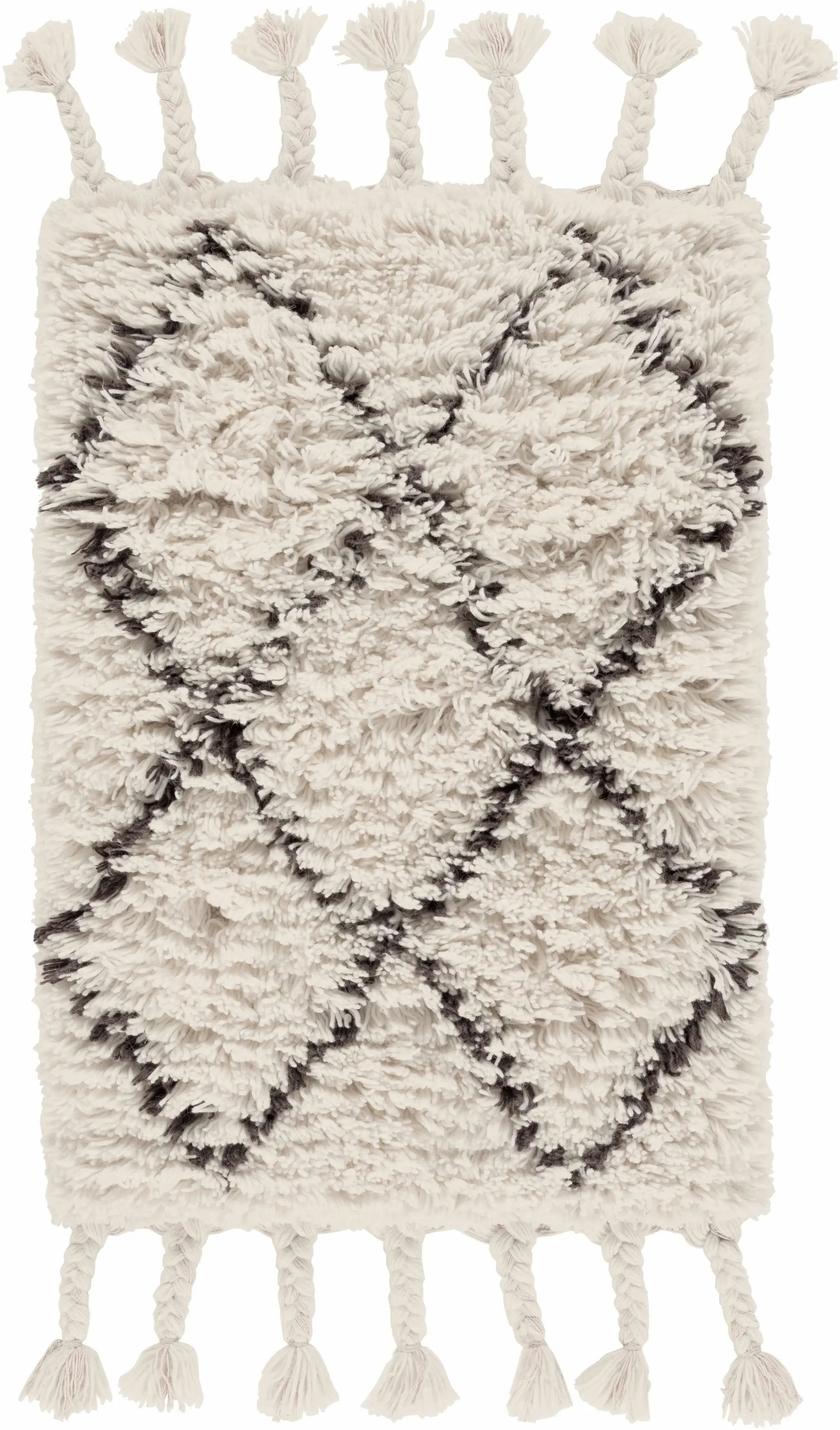 Catoosa White/Black Trellis Wool Rug - Clearance by Boutique Rugs