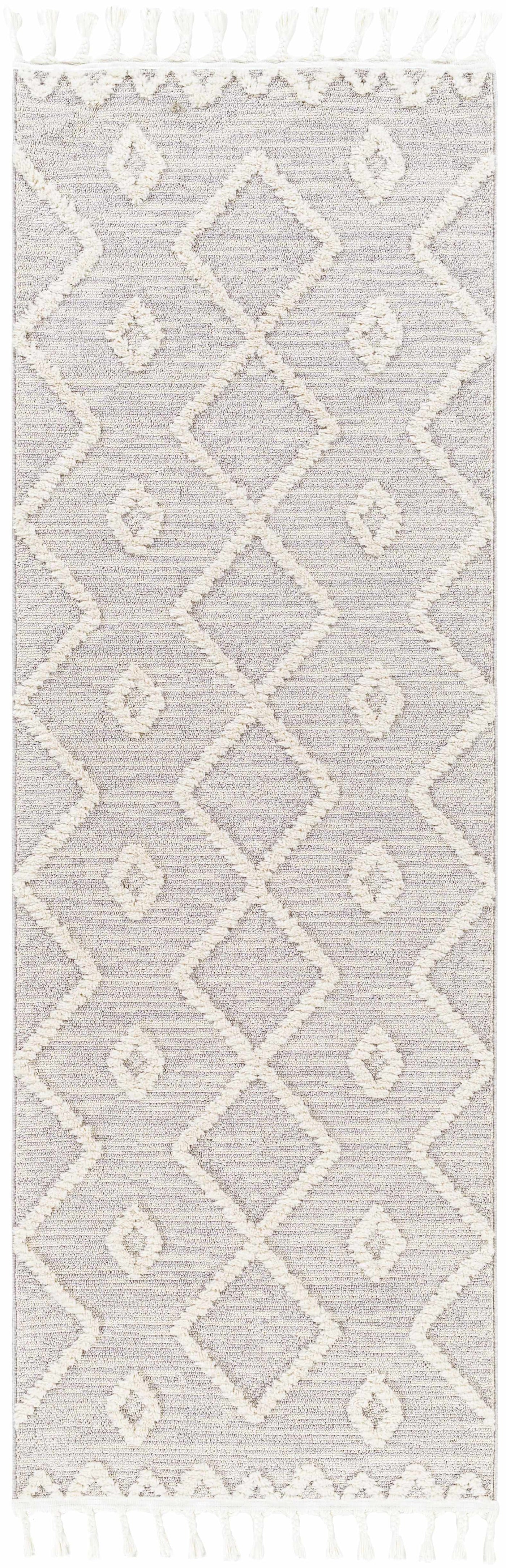 Cauldwell High/Low Pile Rug with Tassels - Clearance by Boutique Rugs