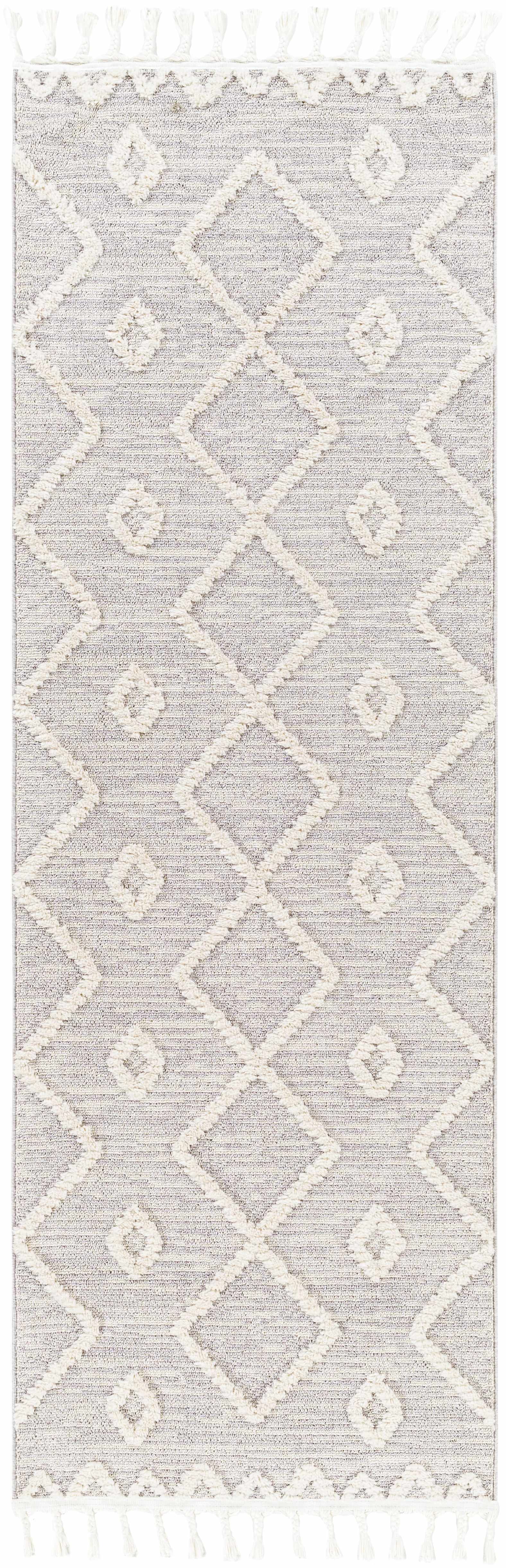 Cauldwell High/Low Pile Rug with Tassels - Clearance by Boutique Rugs